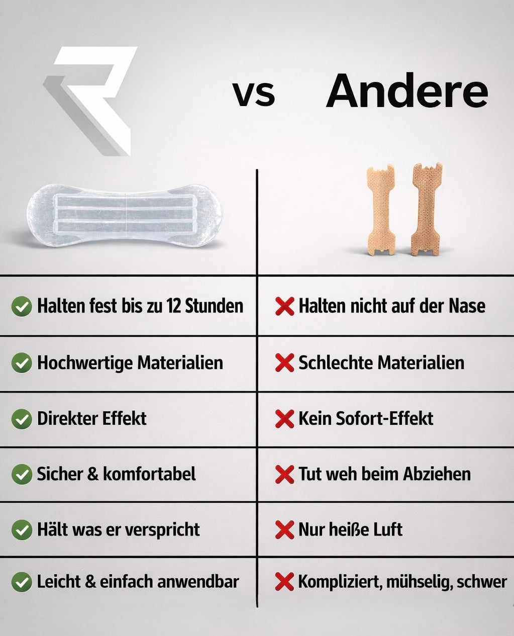 Performance Nasenstreifen transparent - Sport Edition - Kaum sichtbar. Top Performance. Schweißresistent.